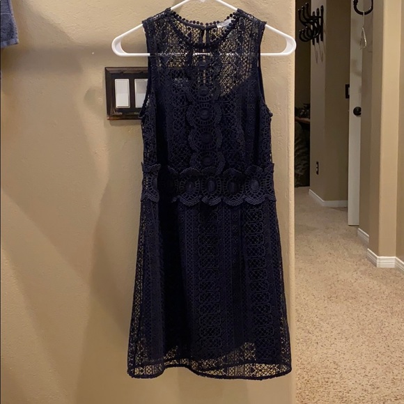 h&m navy blue lace dress | Dresses | Hm Crochet Midi dress